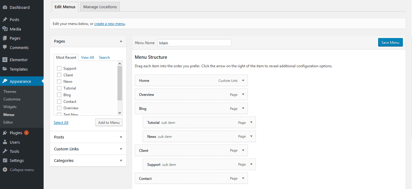 EA Advanced Menu 1