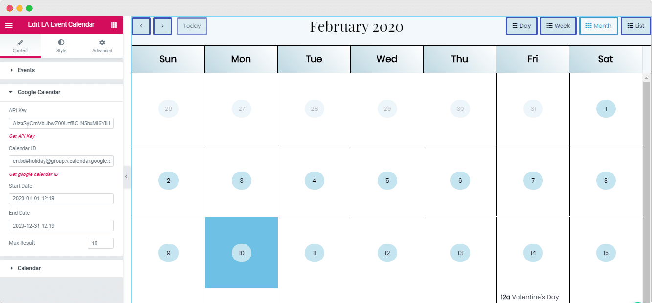 EA Event Calendar Essential Addons for Elementor