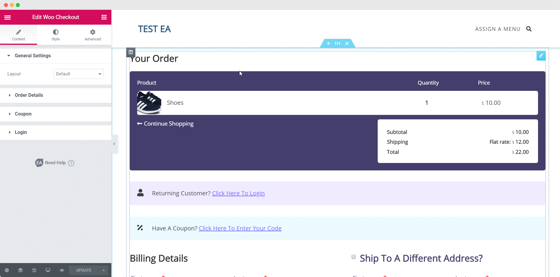 Woo Checkout  WooCommerce Checkout Page by EA for Elementor