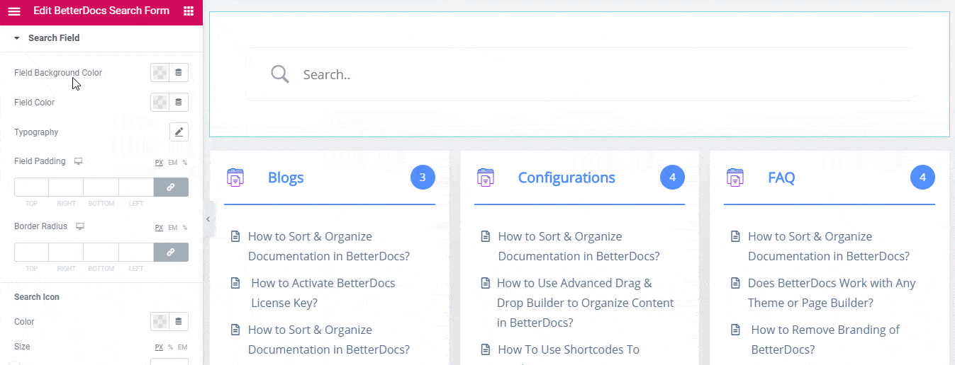 BetterDocs Search Form
