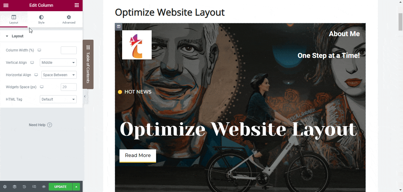 optimize website layout