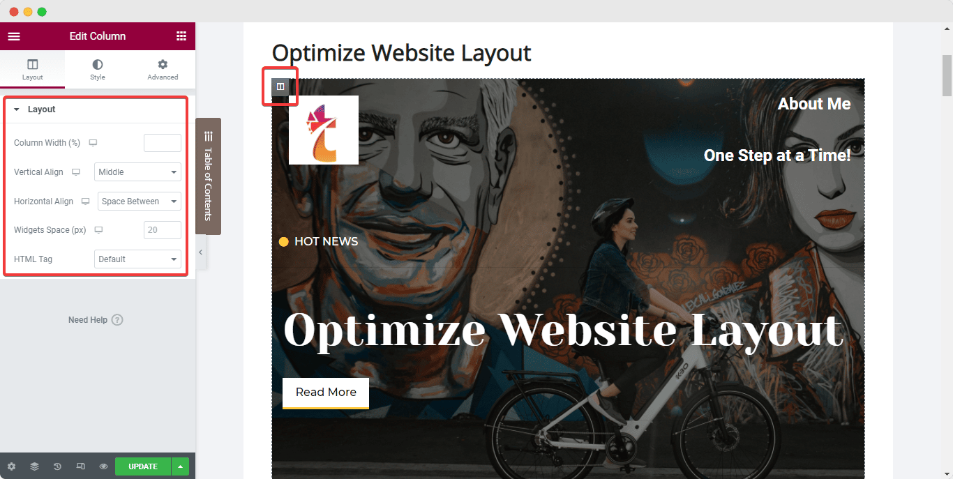 optimize website layout