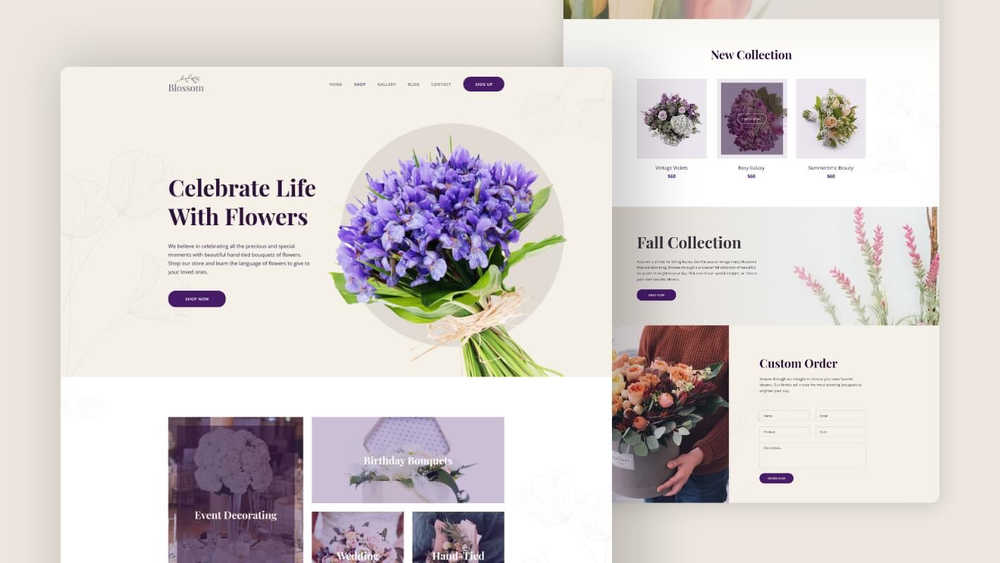 flower shop website template