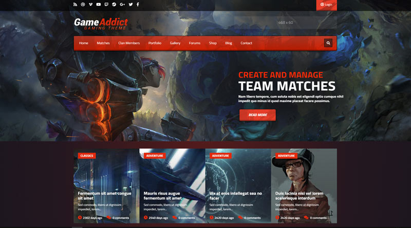 Game Zone Gaming Website Template For Elementor