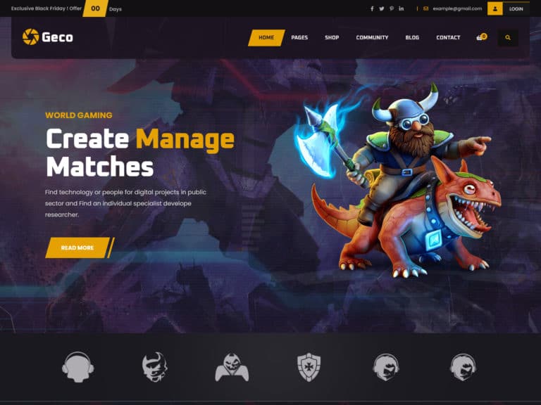 GameZone - Gaming Website Template For Elementor by sabbirmc for  WPDeveloper on Dribbble