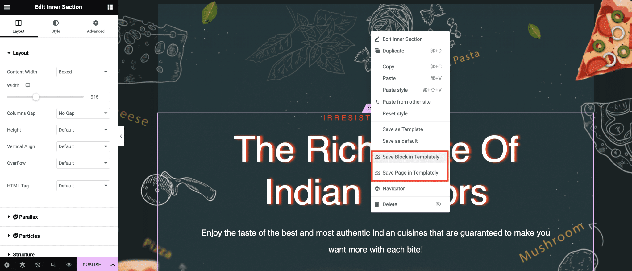 Indian Restaurant Website With Elementor