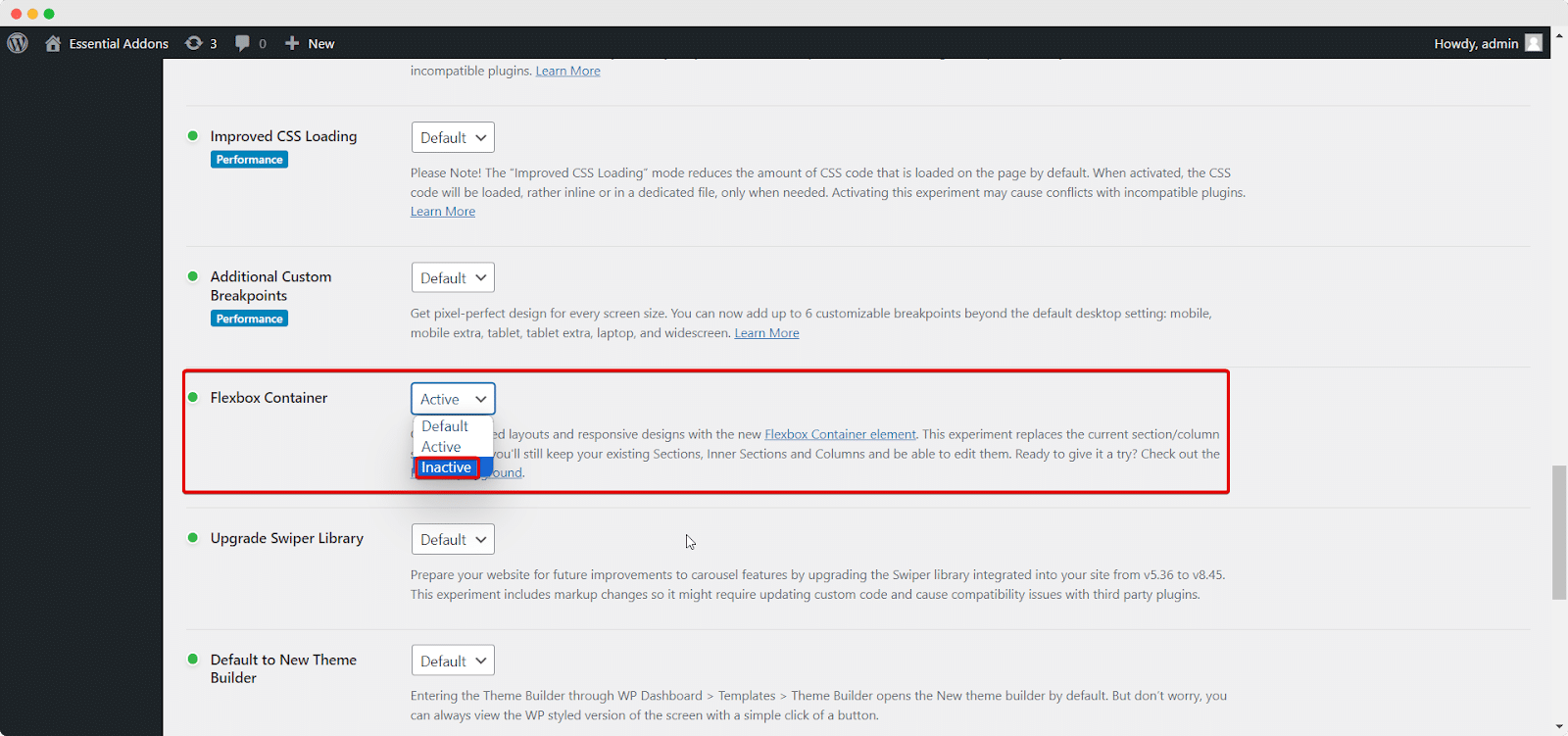 Inner Section Not Showing In Elementor