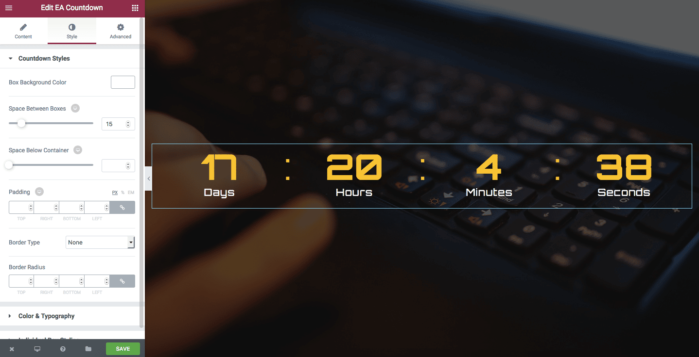 Home Beta 8 elementor widget