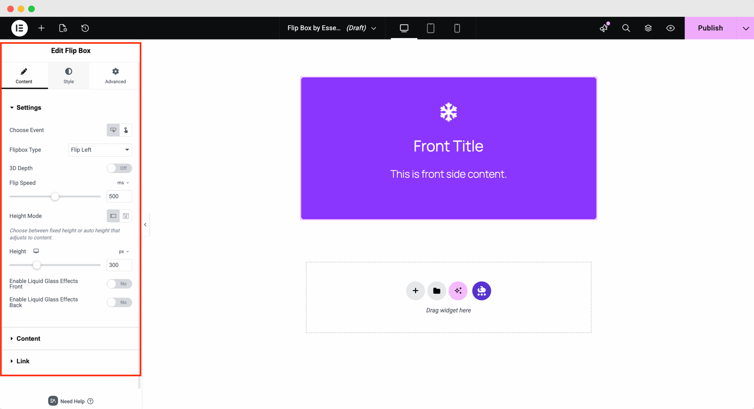 EA Flip Box 2 Configure content settings