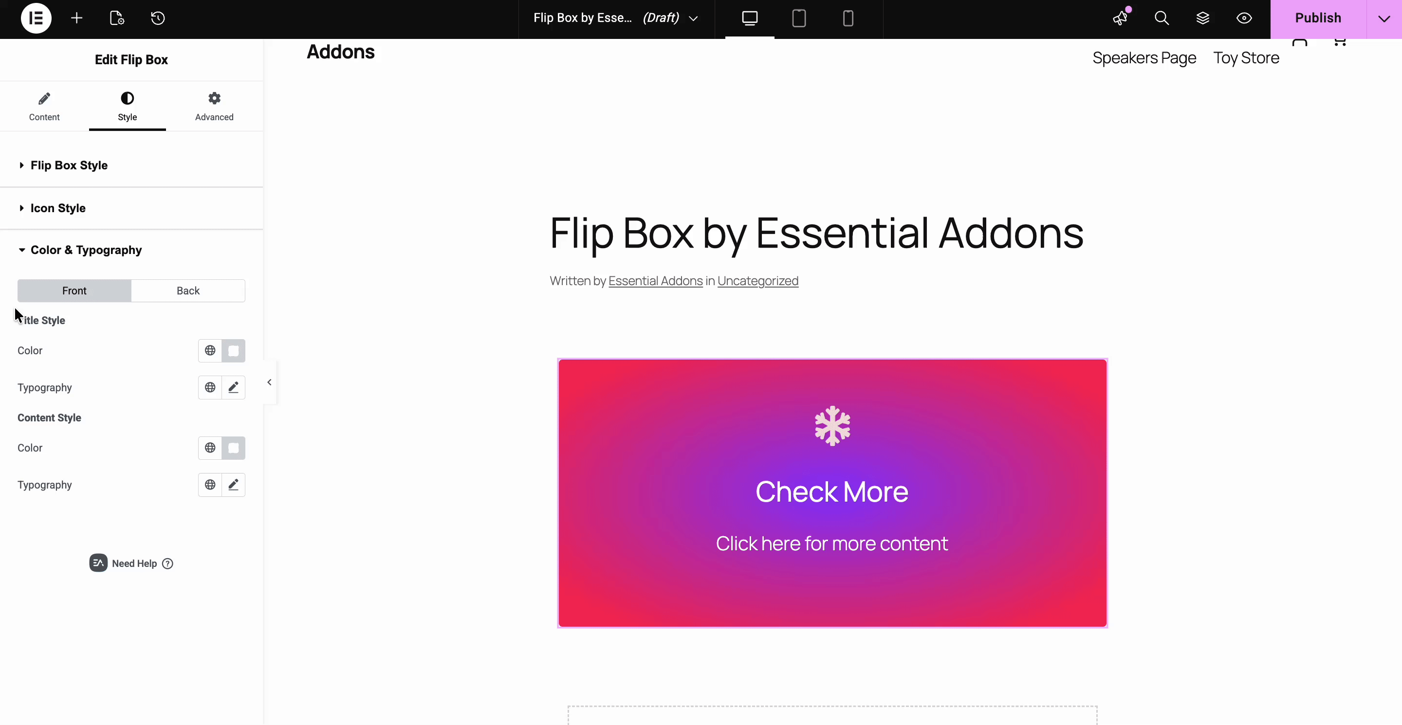 EA Flip Box 8 Color and typography in Flipbox