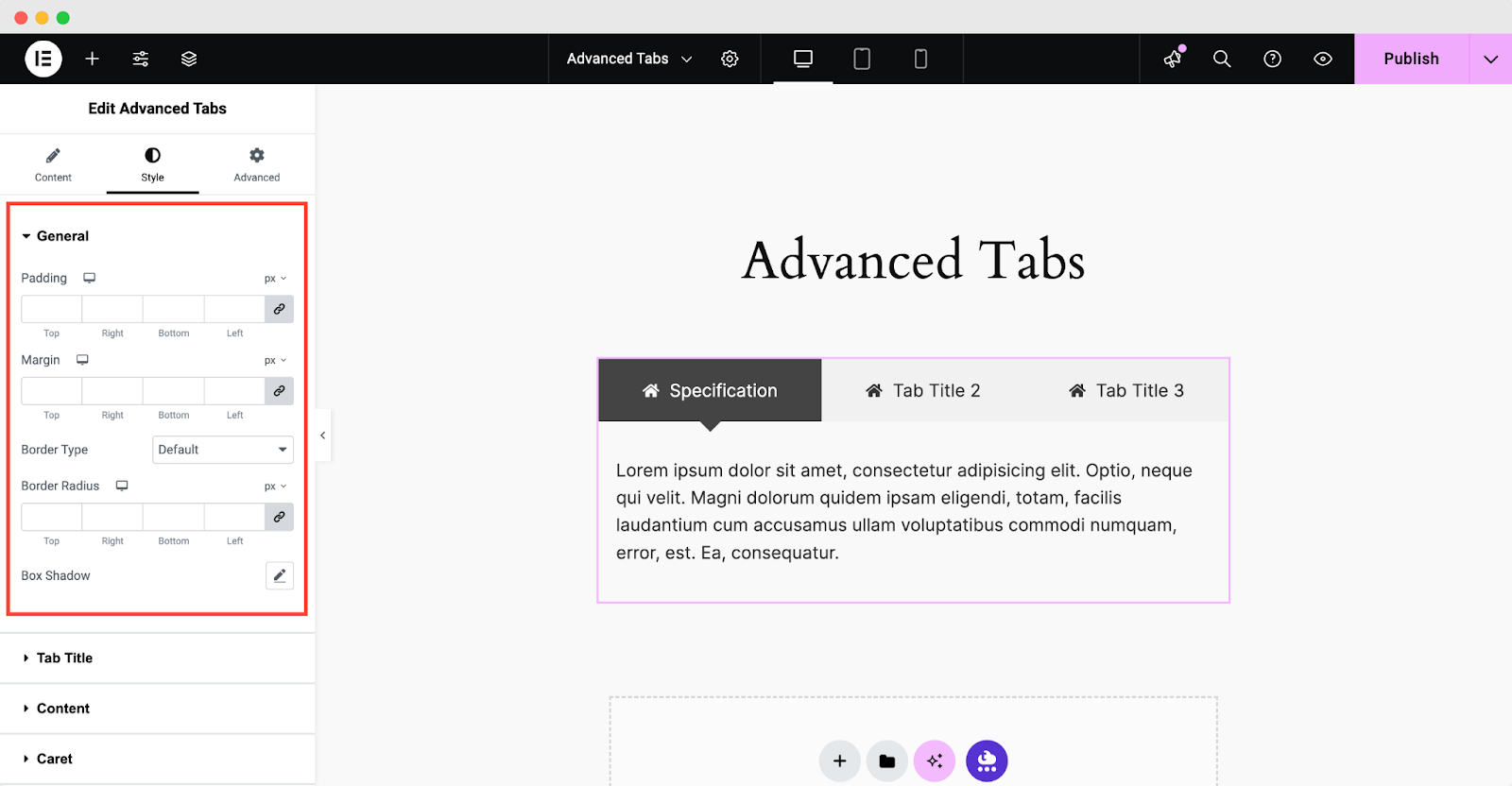 Advanced Tabs