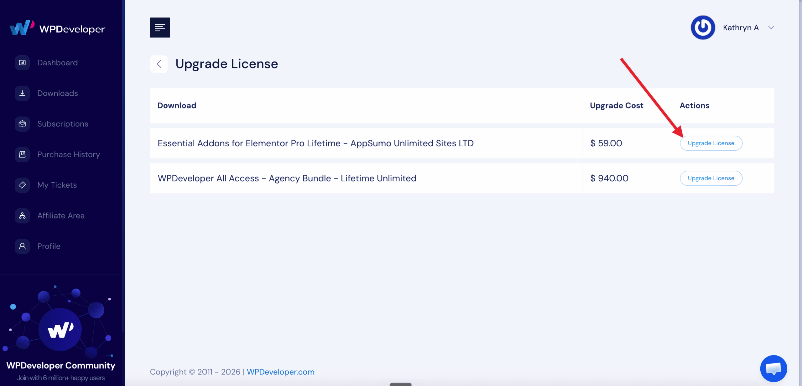 upgrade the license