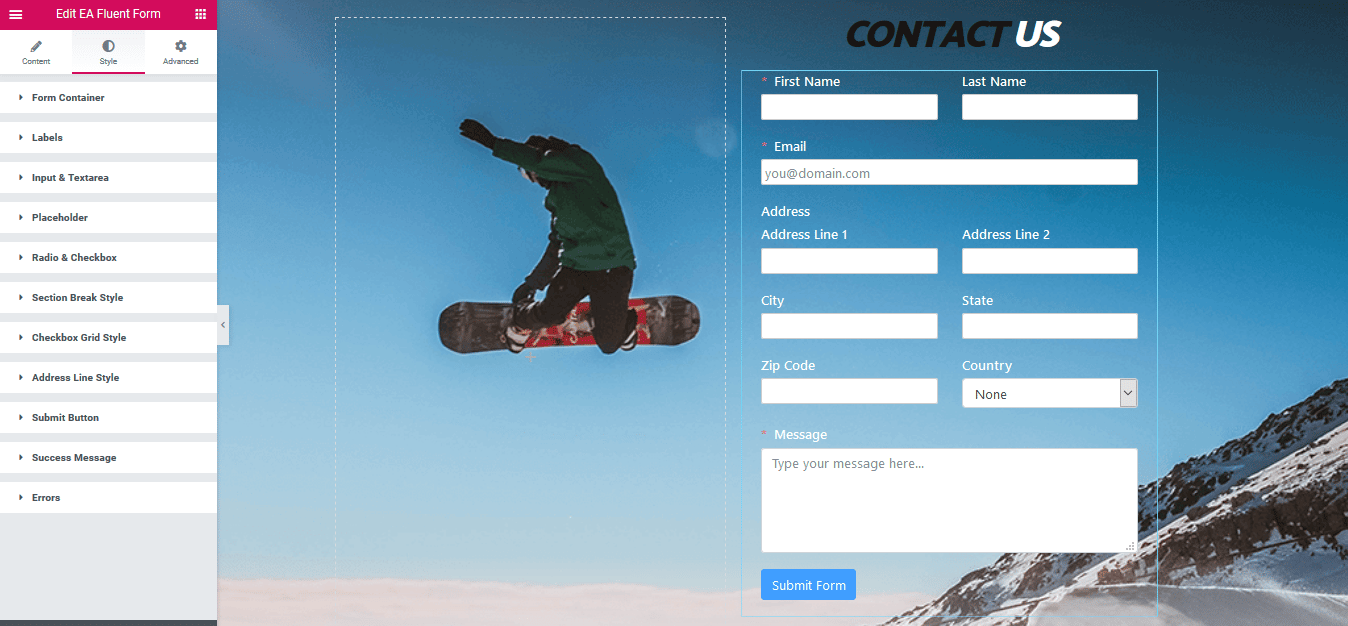 Fluent Forms | Essential Addons for Elementor