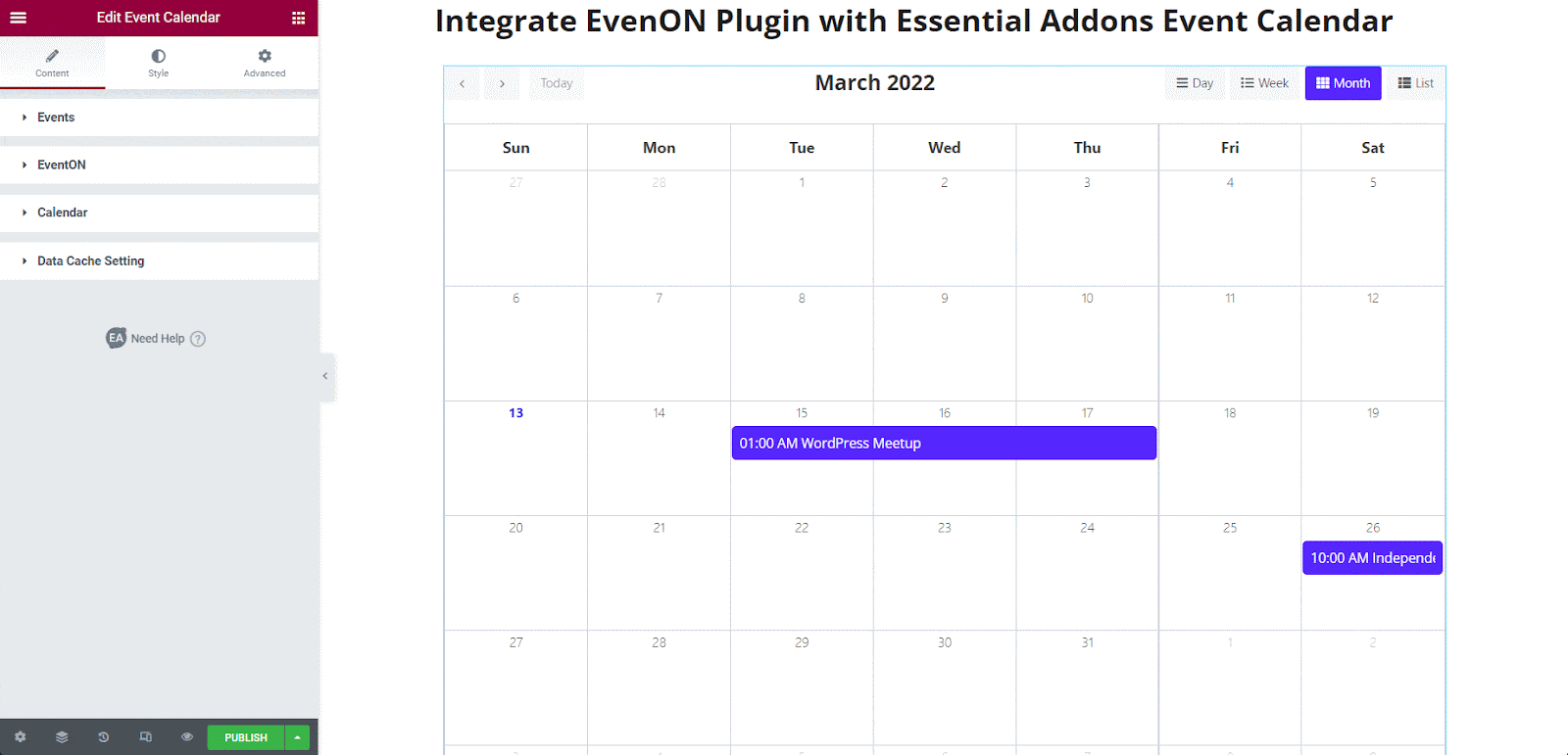 EA Event Calendar Integration The EventON WordPress Plugin Essential