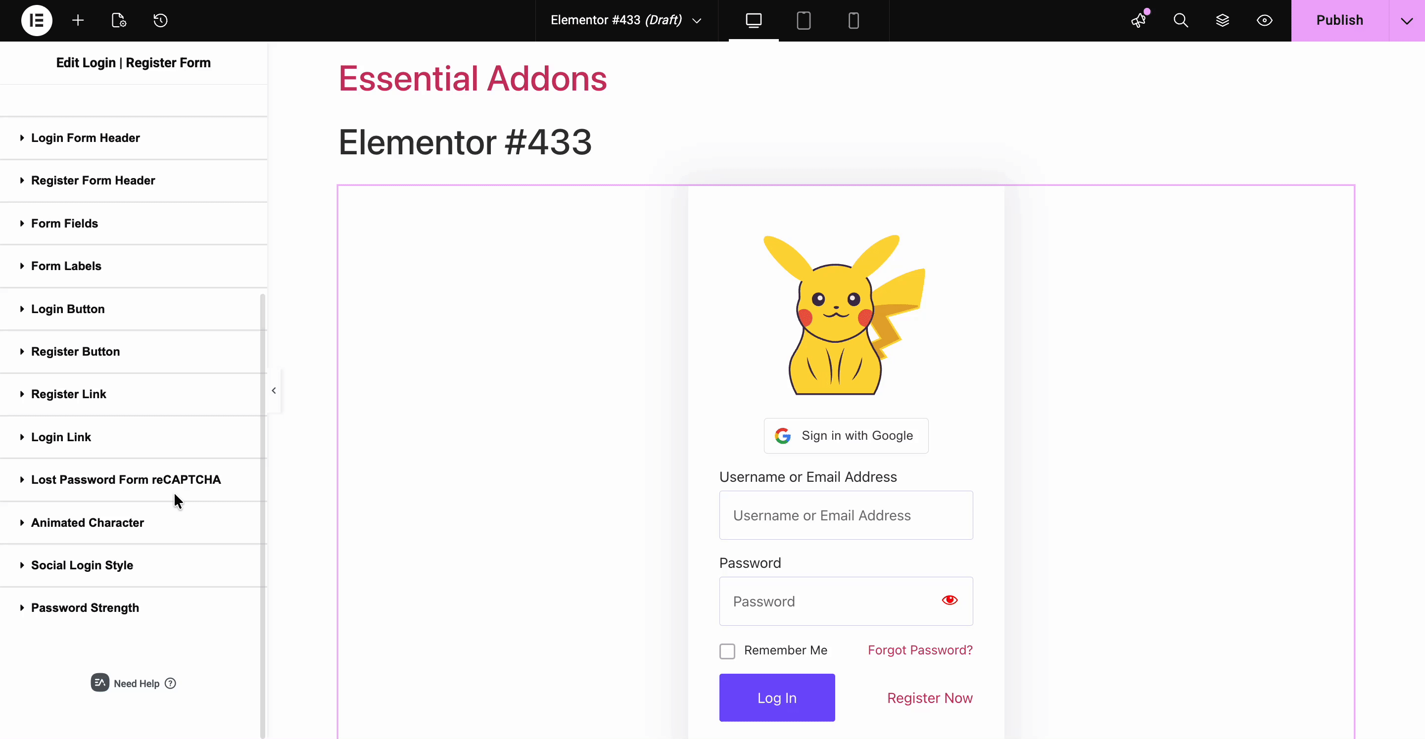 Login Other Styling