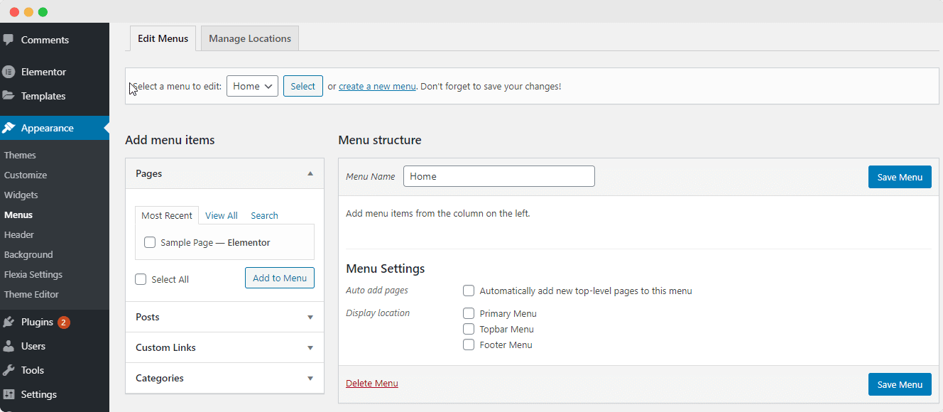 Elementor Headers