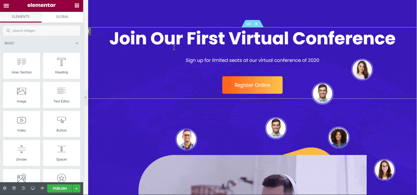 Easiest Way To Create Virtual Conference Website Using Elementor Template 1