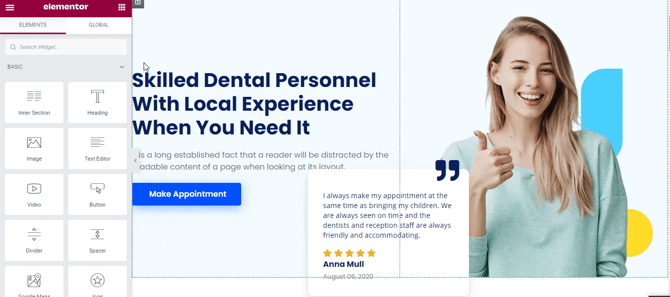 Dentist Website Elementor