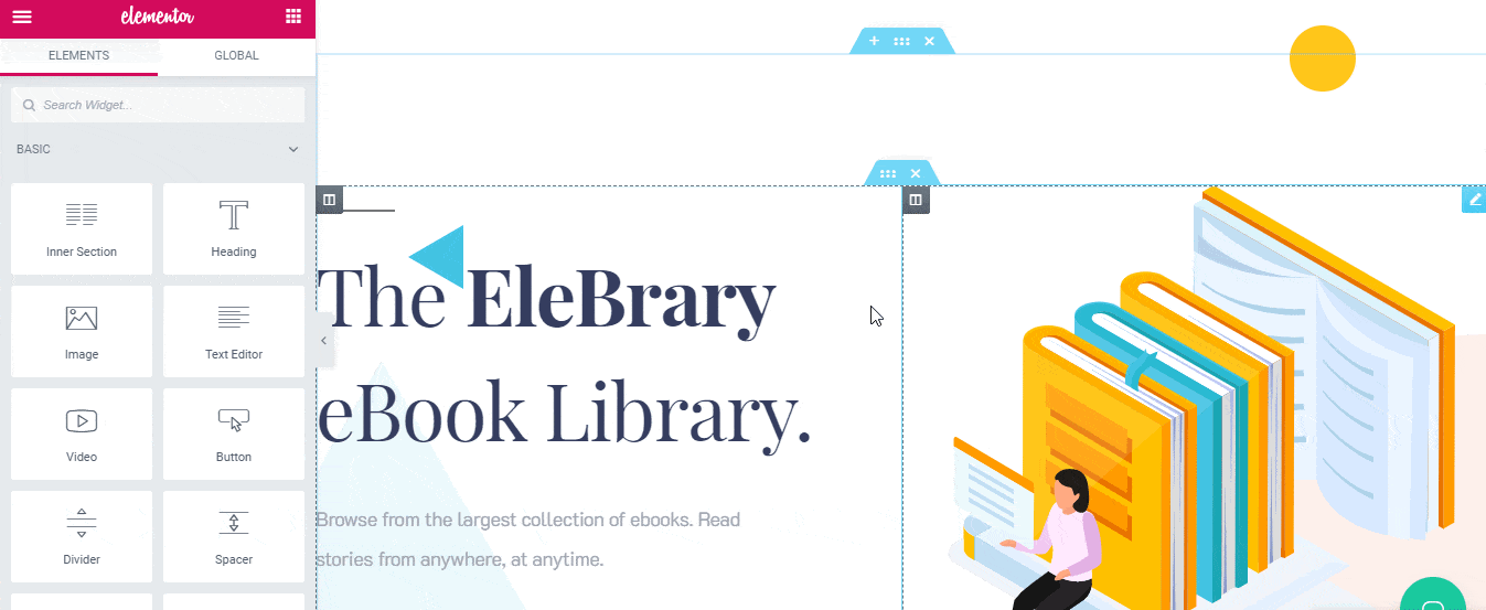 Library Website Using Elementor