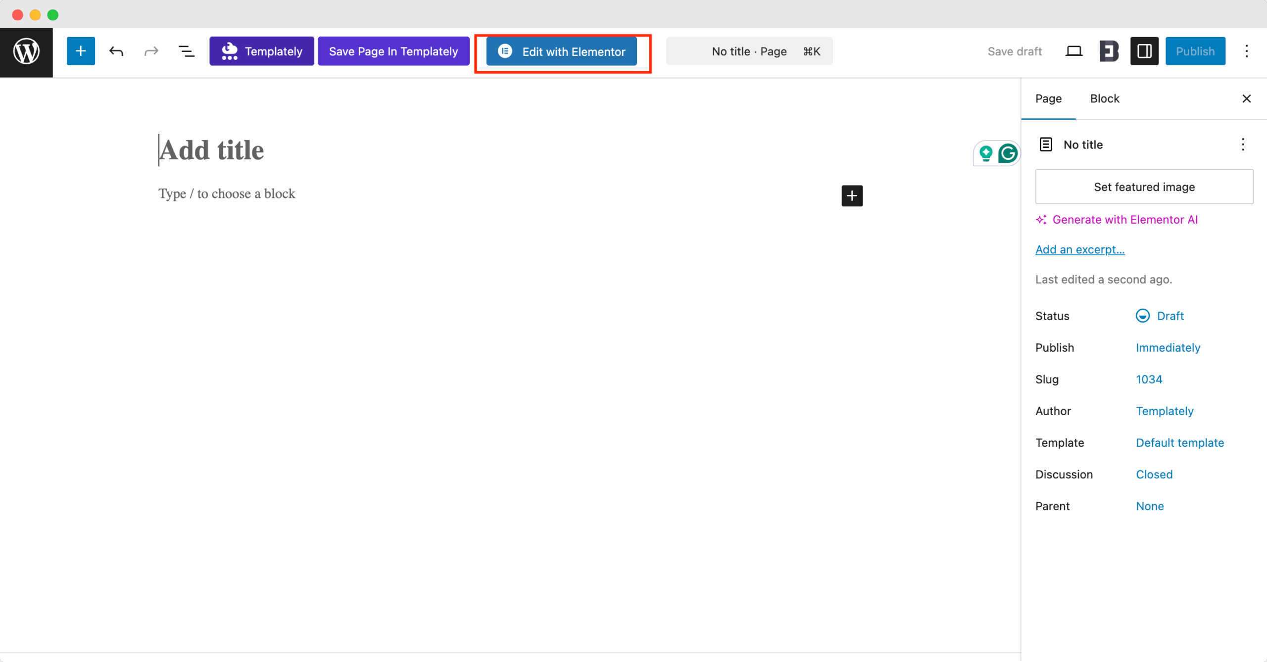 How to add Elementor
