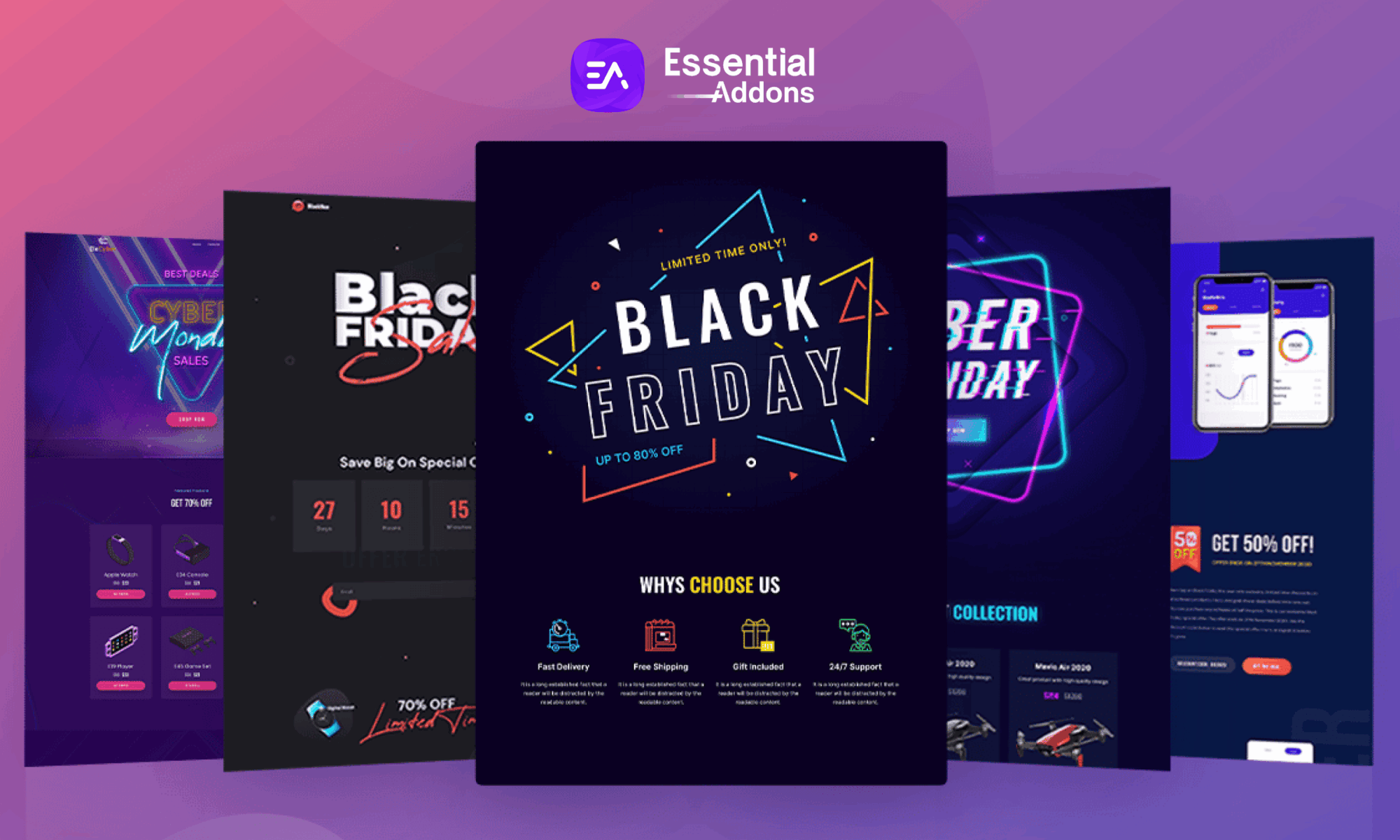8 Elementor Black Friday & Cyber Monday Ready Templates To Make Website Instantly [FREE & PREMIUM]