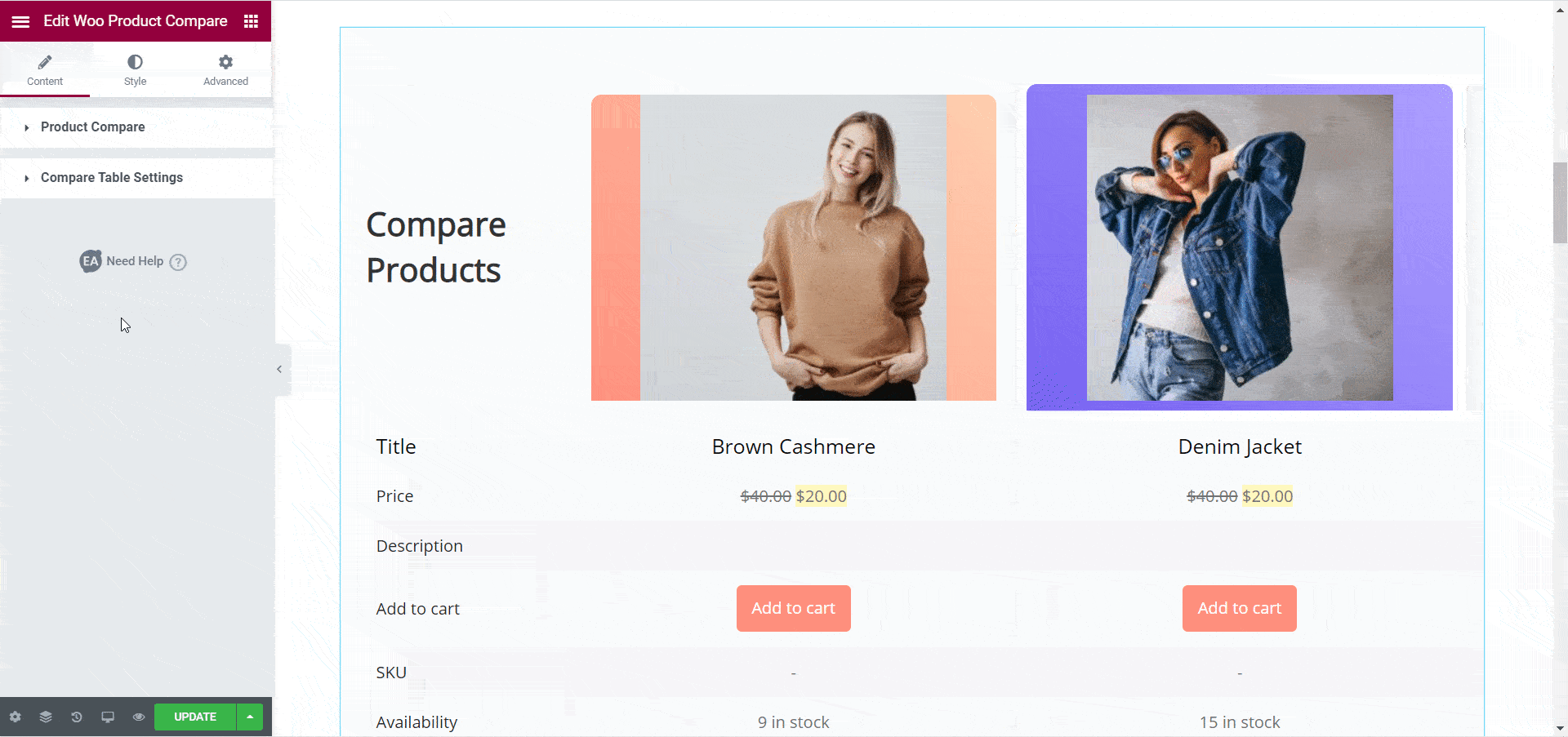 WooCommerce Product Compare
