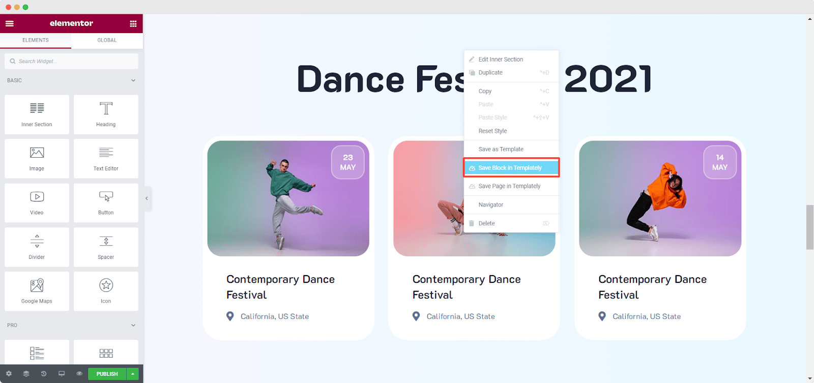 dance website