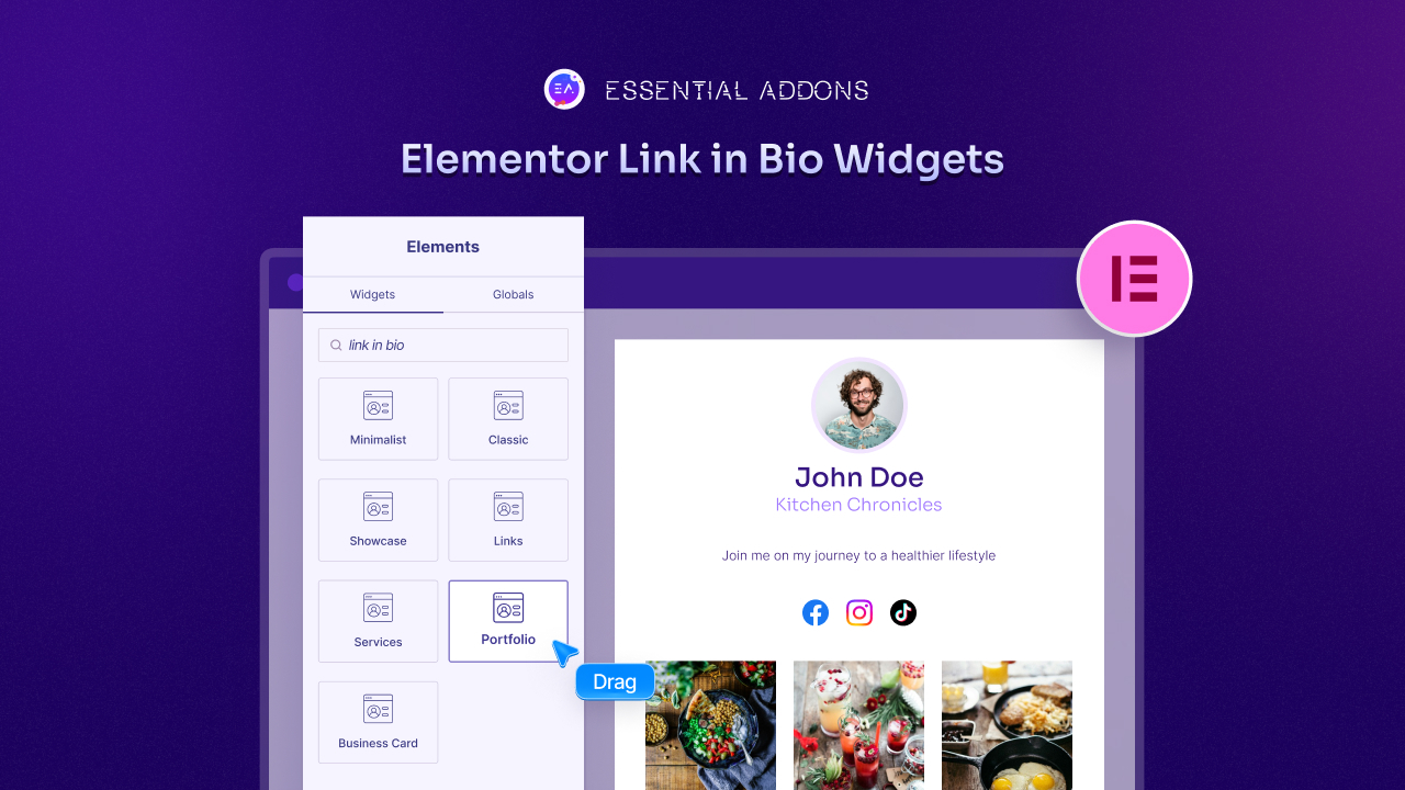 Elementor Link in Bio Widgets