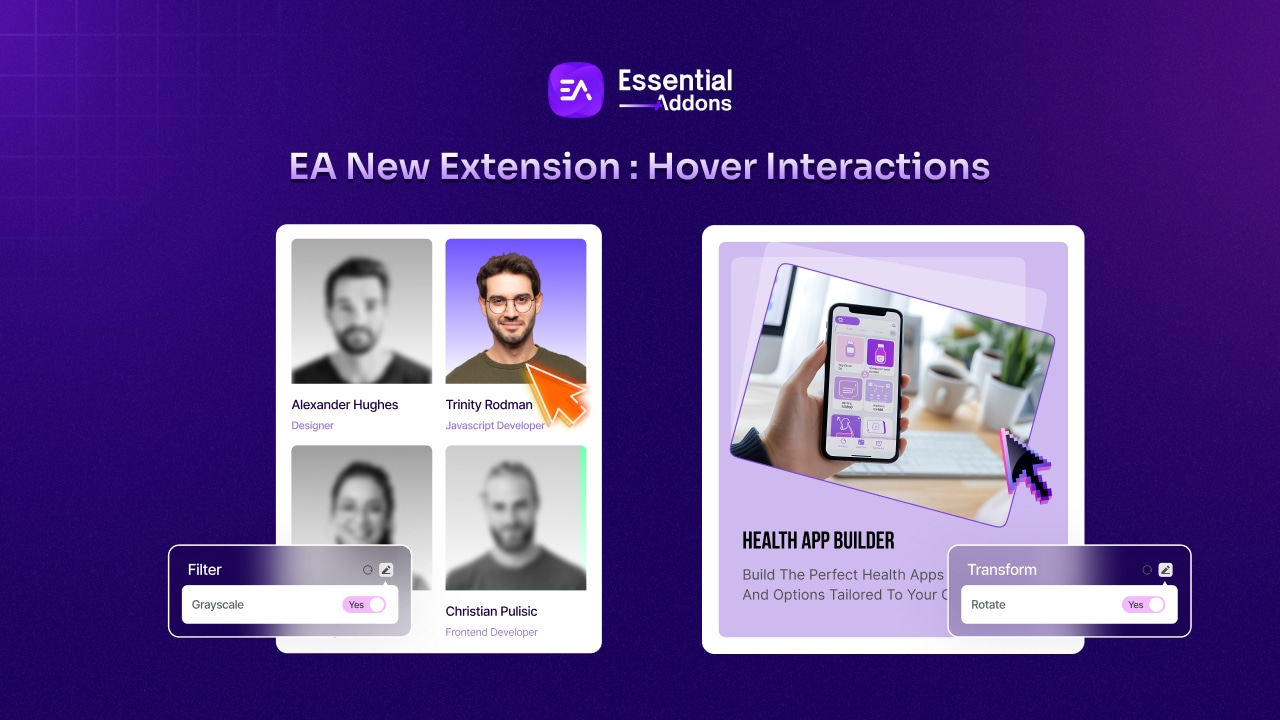 Essential Addons for Elementor Hover Interaction