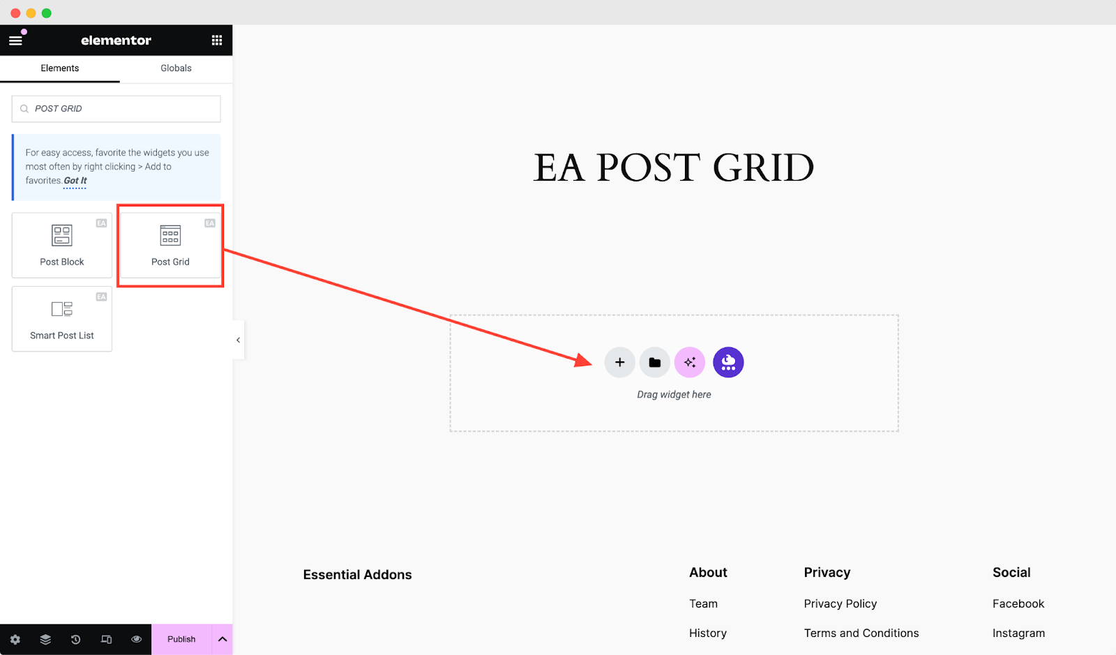 EA Post Grid