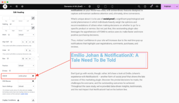 how to add anchor links elementor