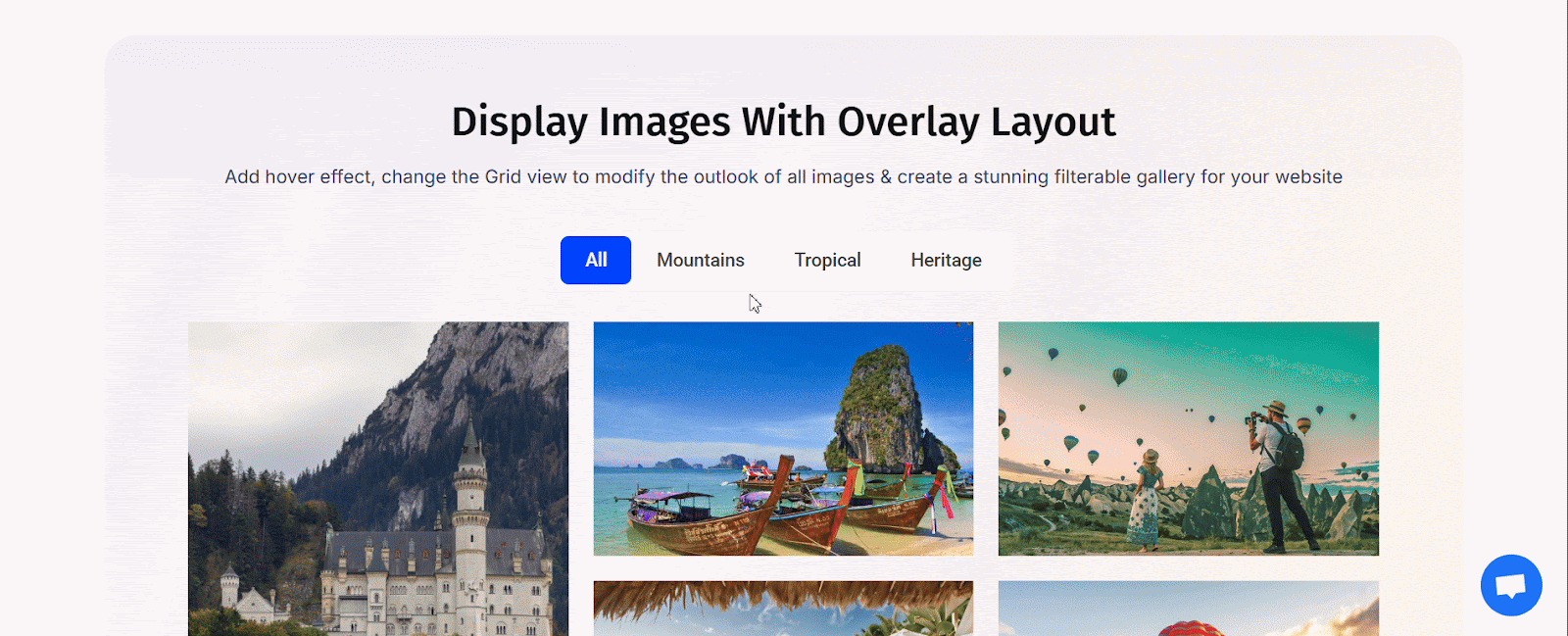 Filterable gallery for Essential Addons