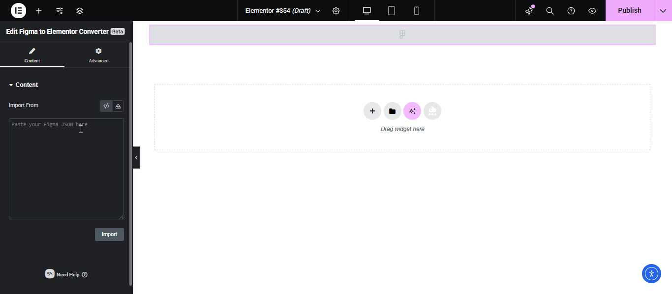 Paste the JSON code