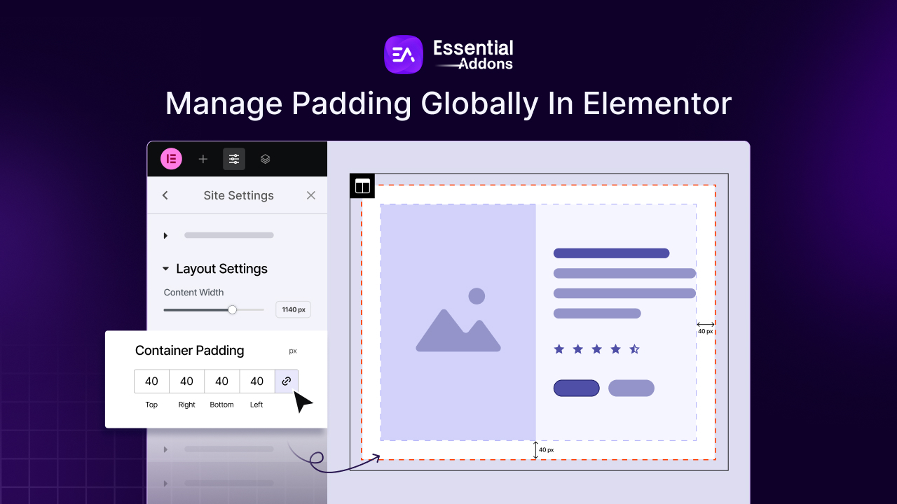 Dynamic gallery 9 global padding in elementor
