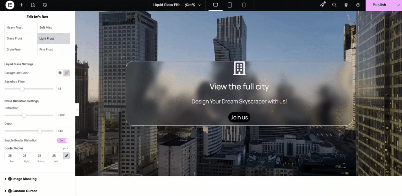 EA Liquid Glass Effects 5 Glass Frost Saturation