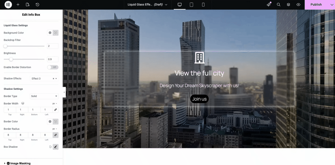 EA Liquid Glass Effects 8 Customize the glass border