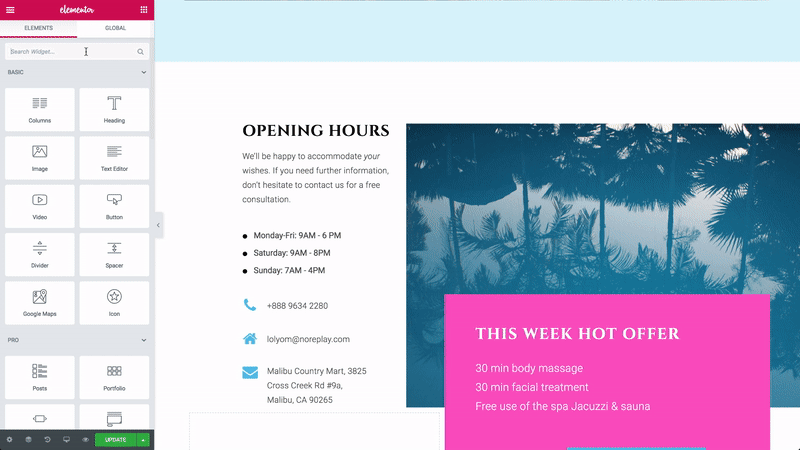 Menu anchor by Elementor