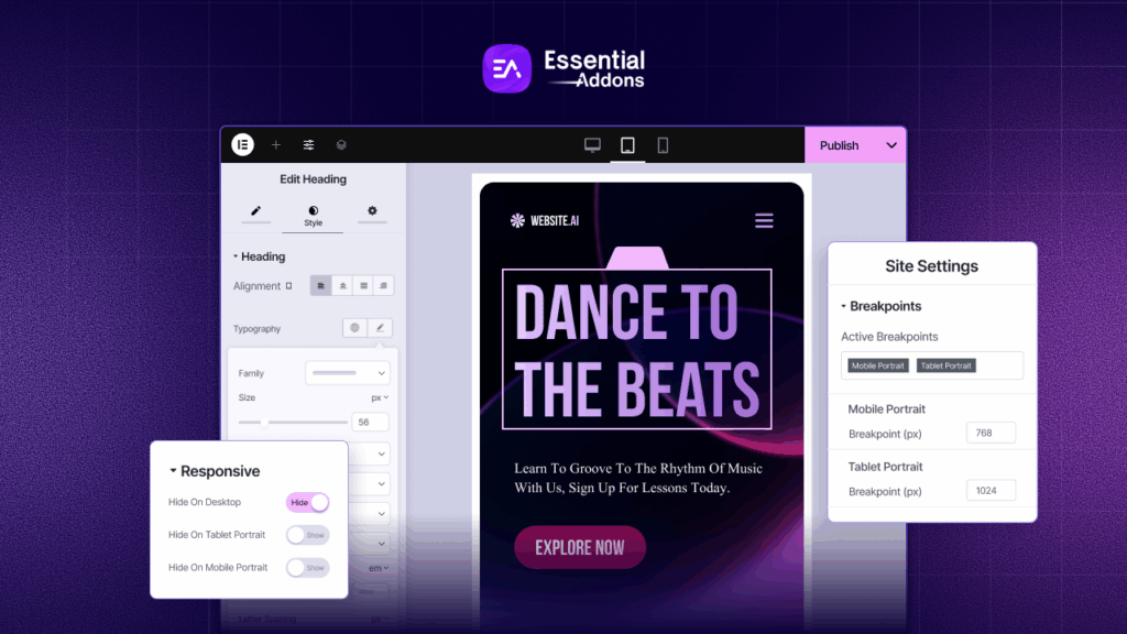 elementor responsive design issues