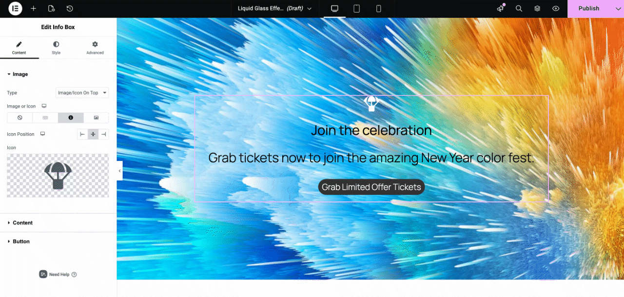 Enable the Liquid Glass Effects on Element