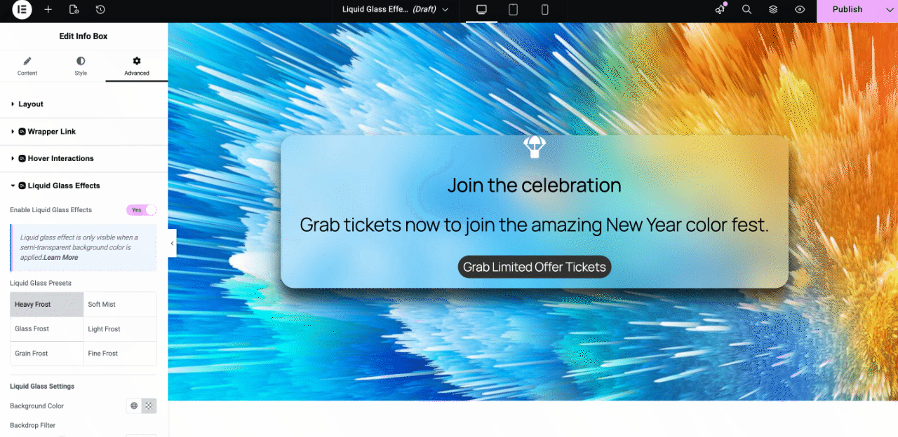 Different Liquid Glass Presets
