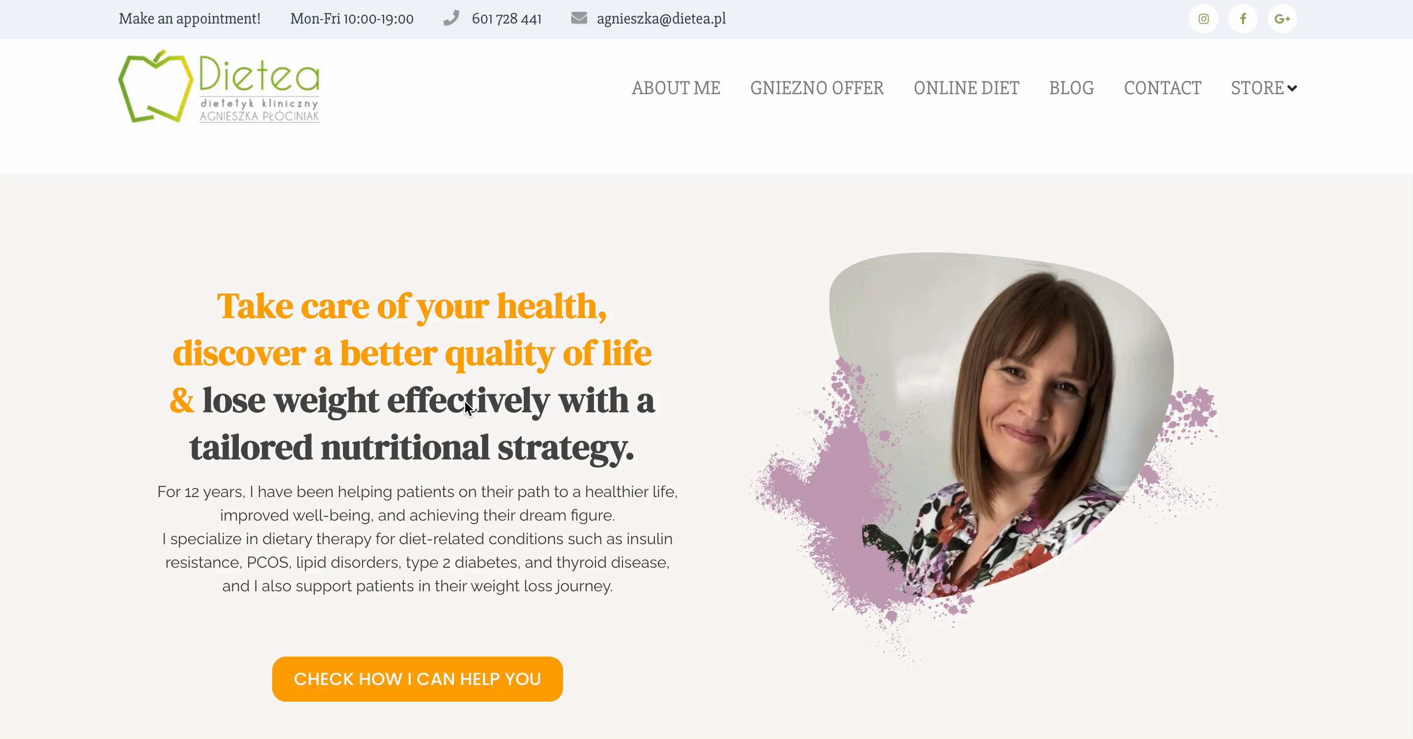 20+ Elementor Website Examples Built with Essential Addons 12 Dietea - Nutritionist Coach Website