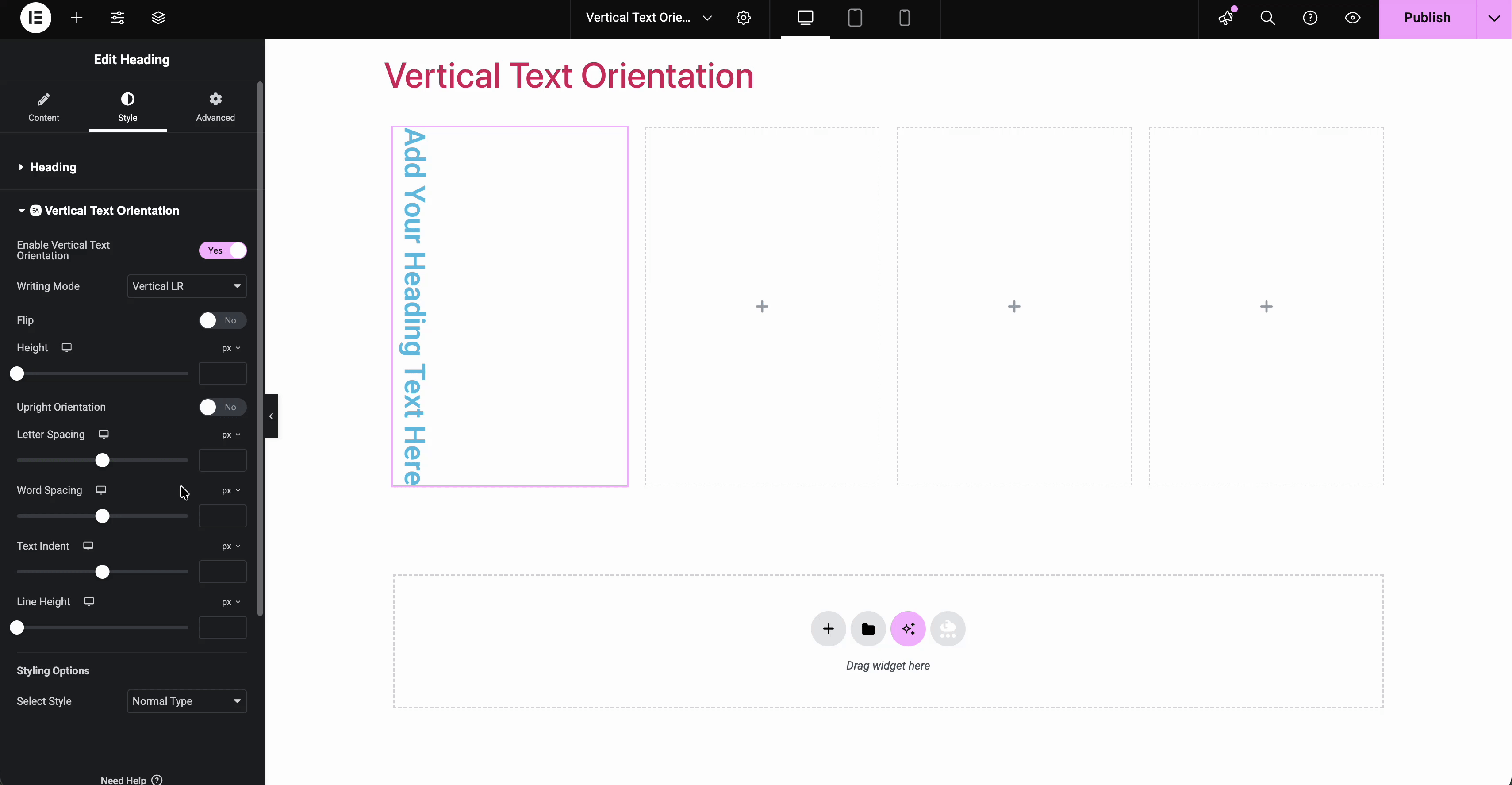 configure ea vertical text orientation