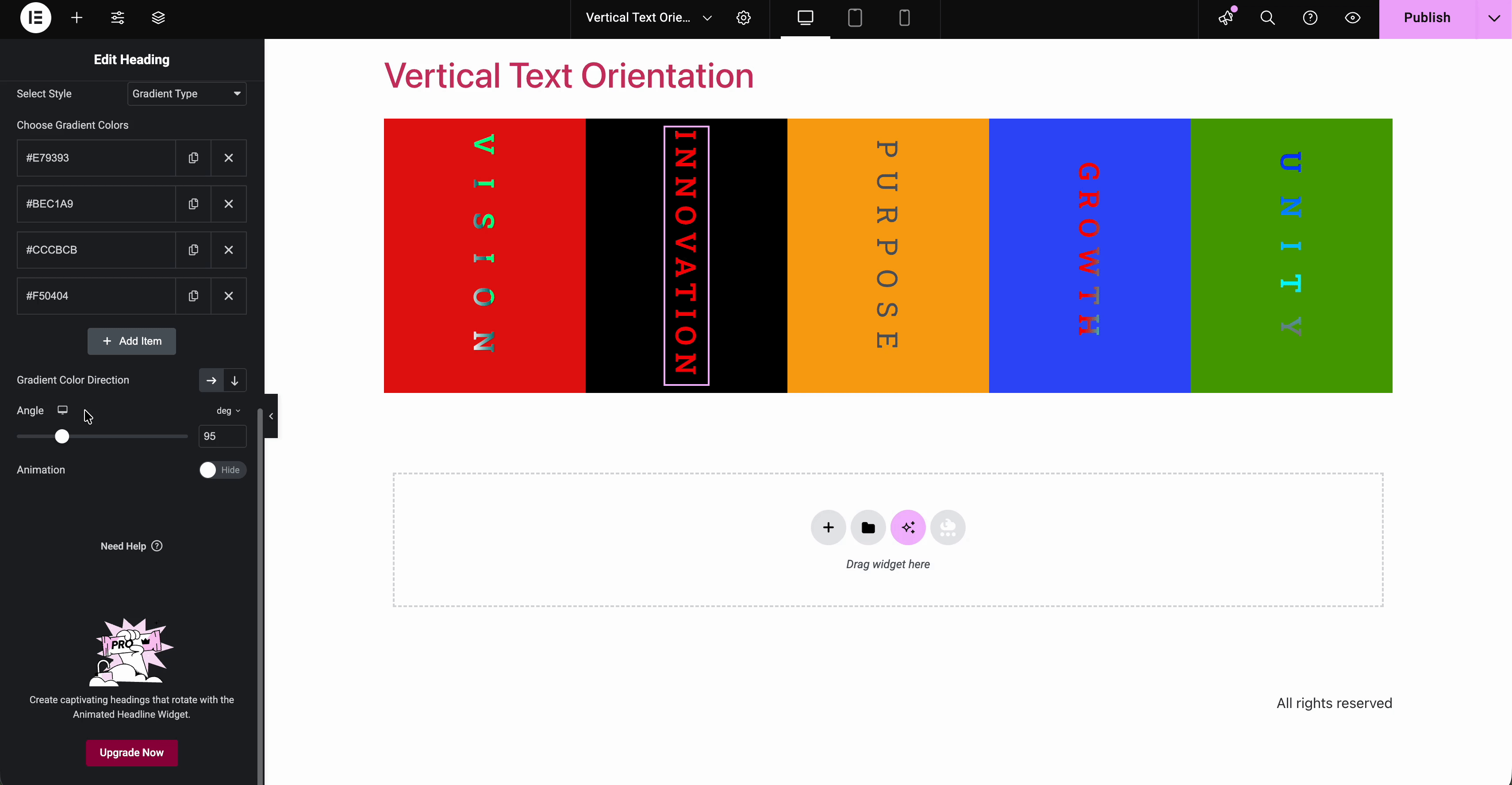 configure ea vertical text orientation