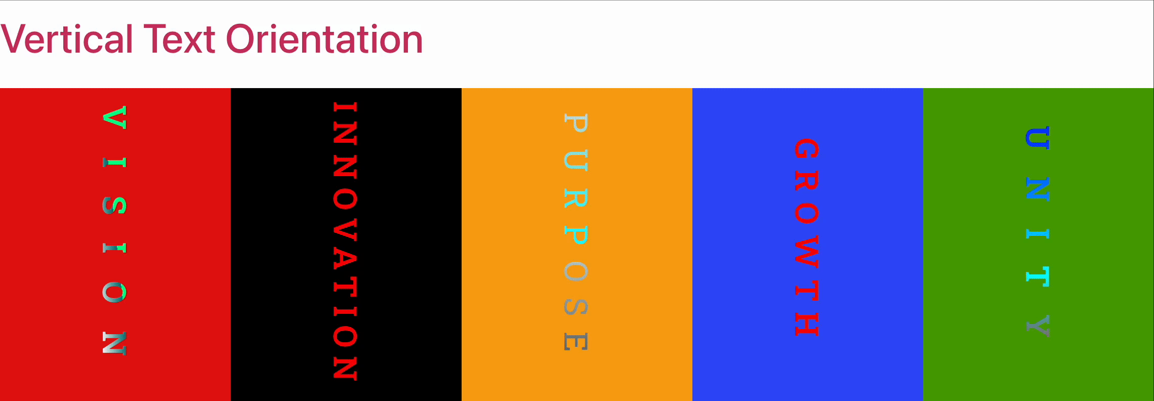 final outcome of ea vertical text orientation