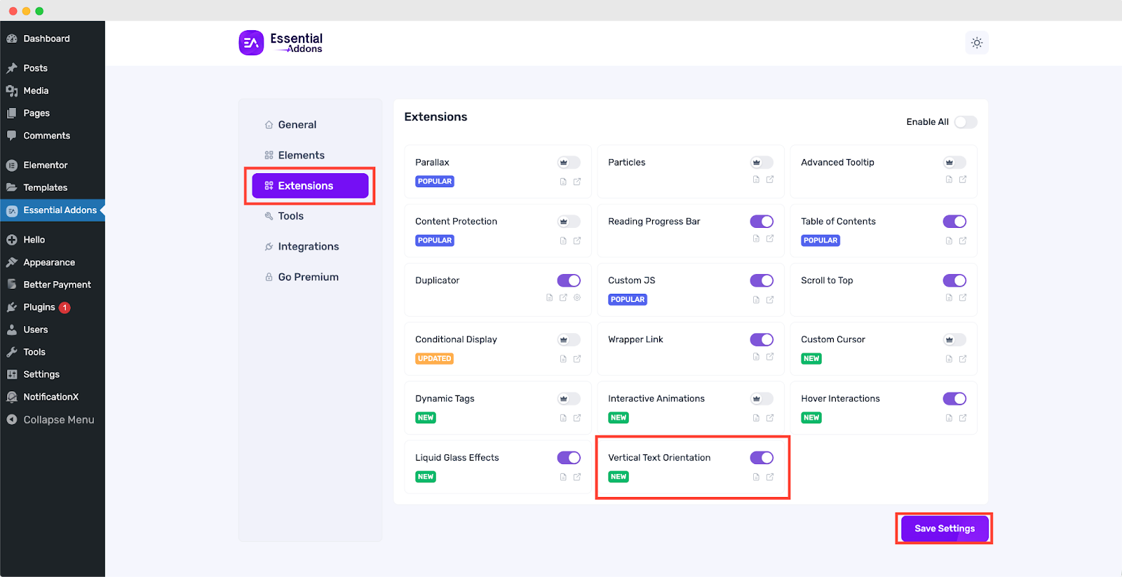 activate ea vertical text orientation