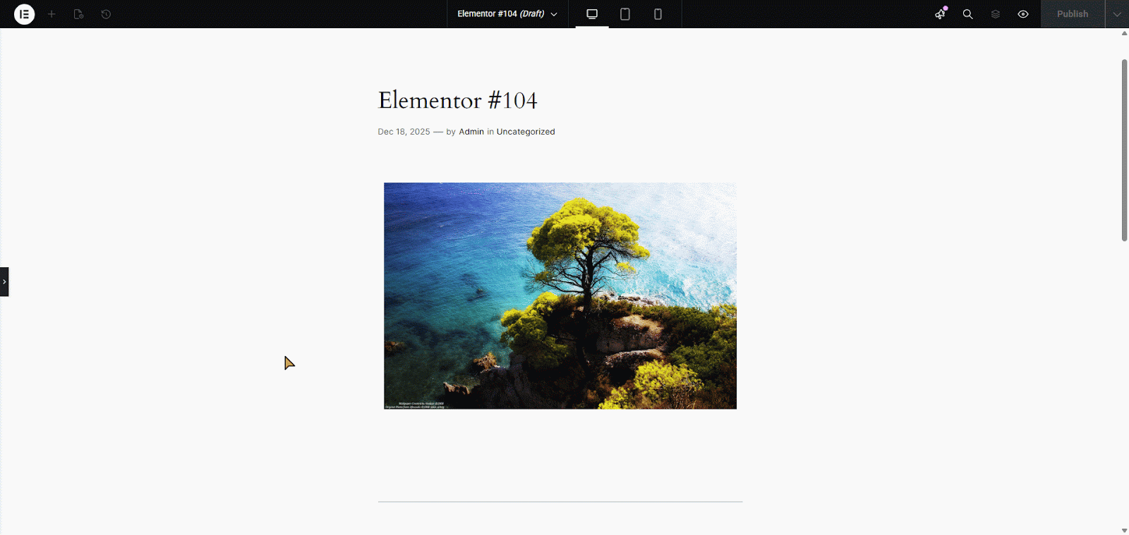 Edit the Image, Section or Widget Where You Want Motion