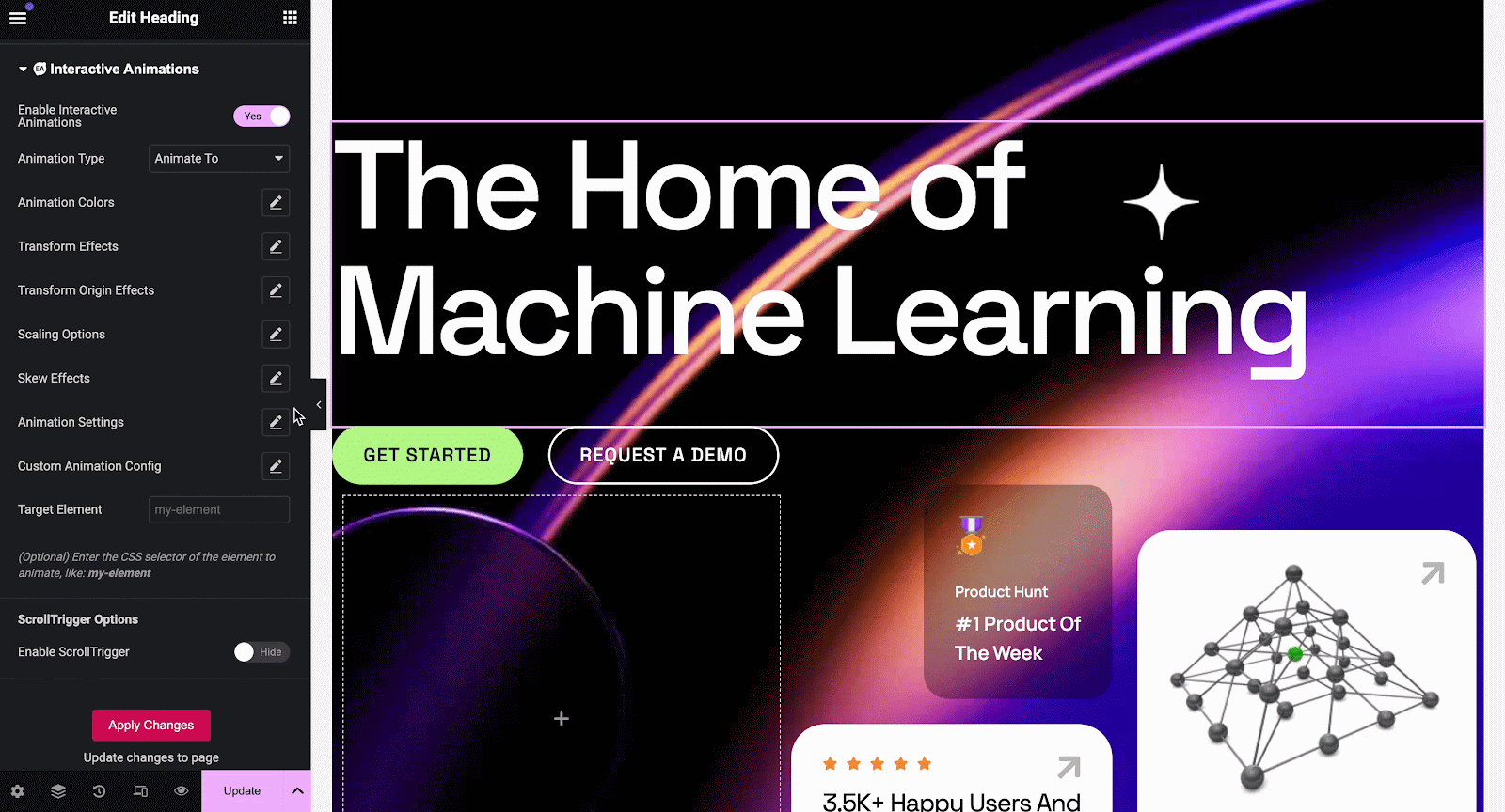 Configuration options under EA Interactive Animations.