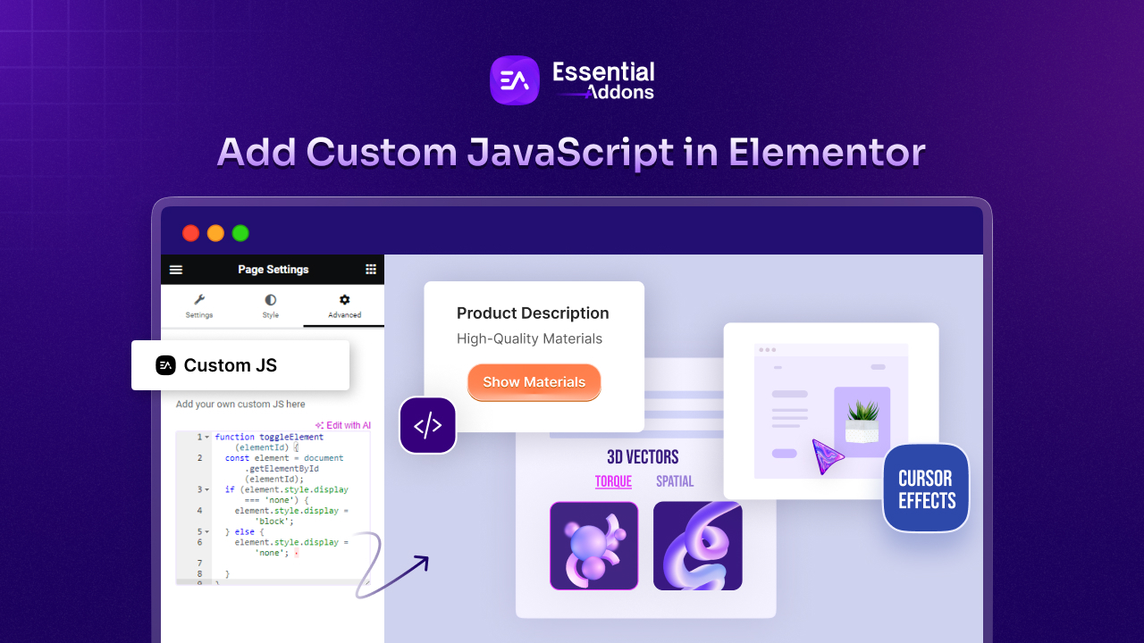 Add Custom JavaScript in Elementor