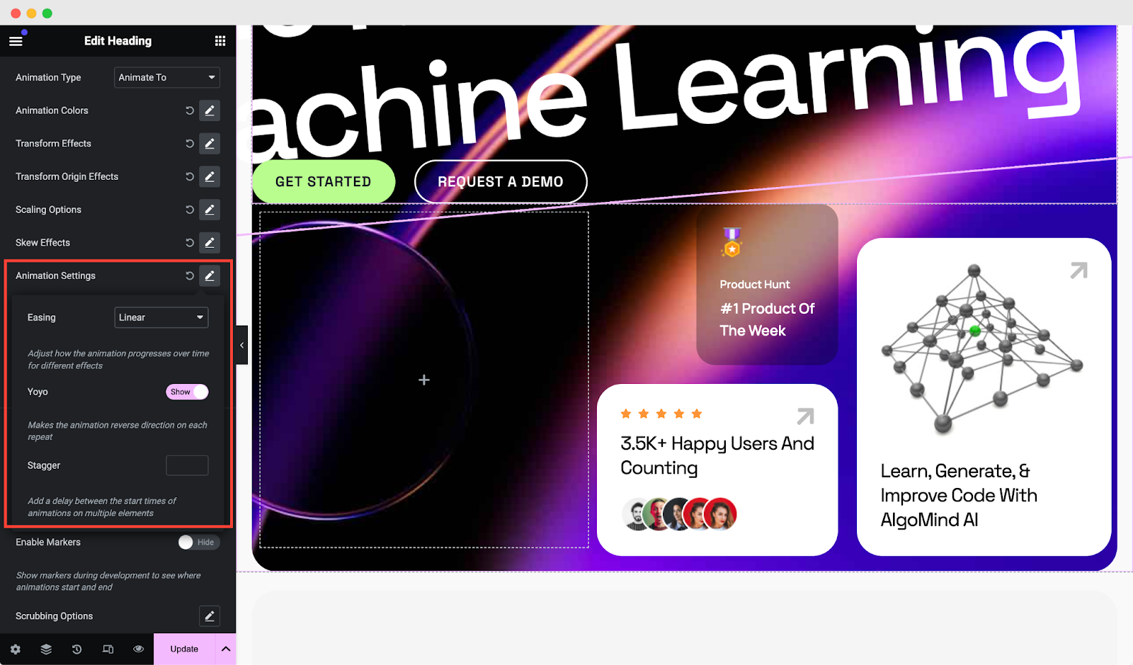 Interactive Animations Settings