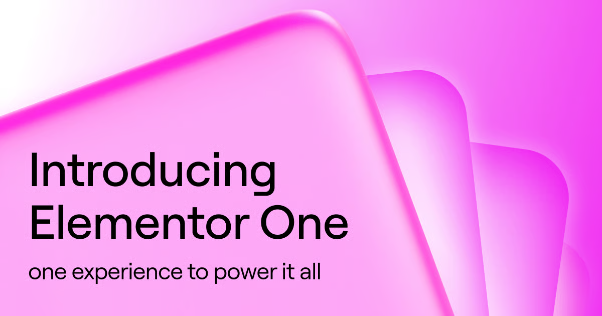Elementor One: A Complete Overview of the New Website Creation Experience 3 Elementor One Introduction